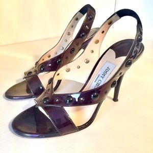 Jimmy Choo iridescent leather sling back heels